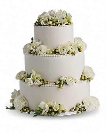 Freesia and Ranunculus Cake Decoration Specialty Arrangement