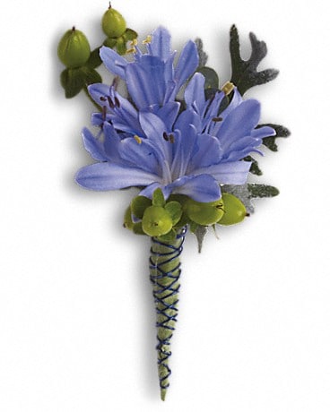 Bold and Blue Boutonniere Boutonniere