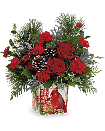 Teleflora's Cardinal Cheer Bouquet Bouquet