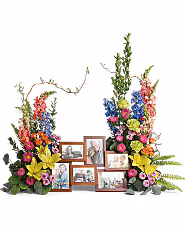 Loving Farewell Photo Tribute Bouquet Flower Arrangement
